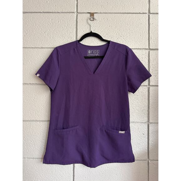 Women's Figs Casma Three-Pocket Scrub Top in Purple size XS Workwear - Picture 2 of 4